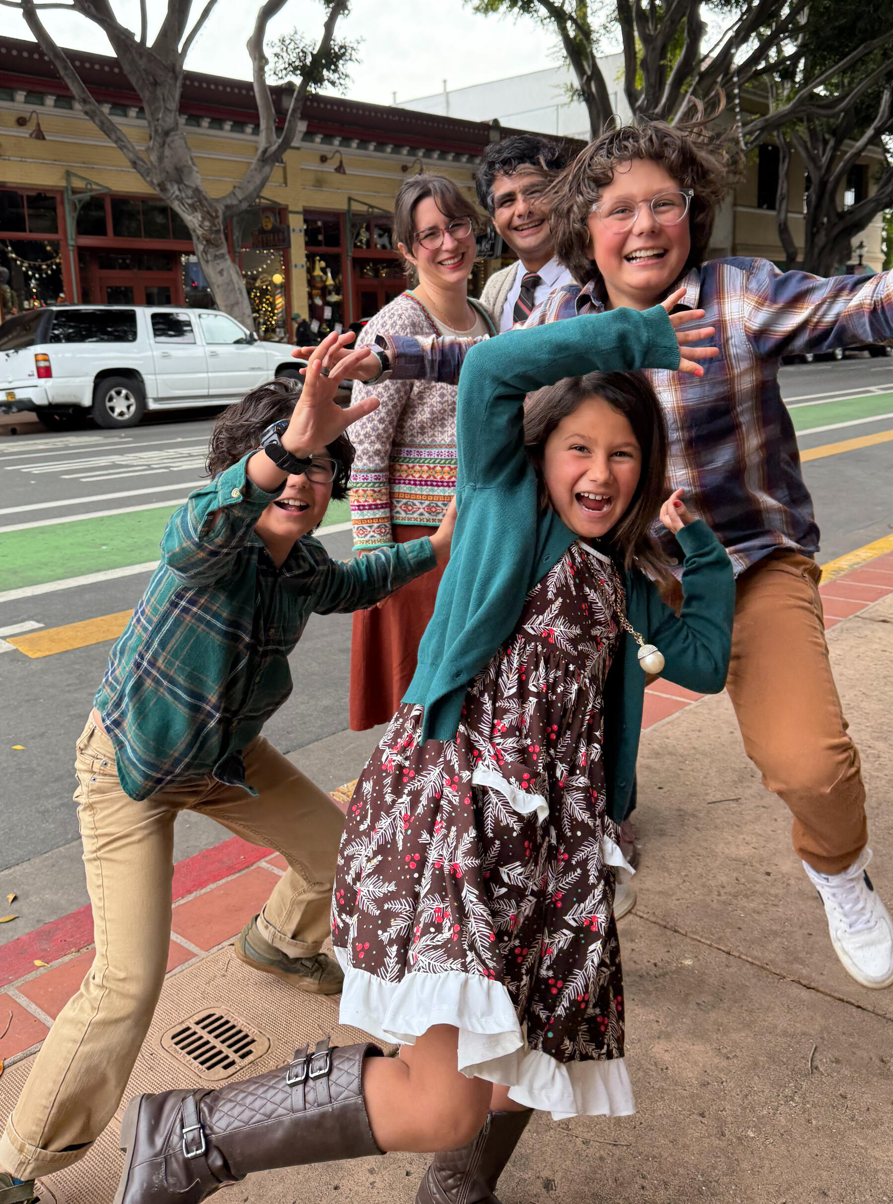 Marisa Gomez and her family being silly